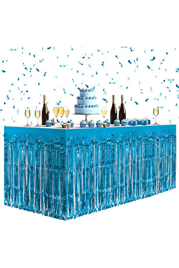 BALON DİYARI Light Blue Table Skirt
