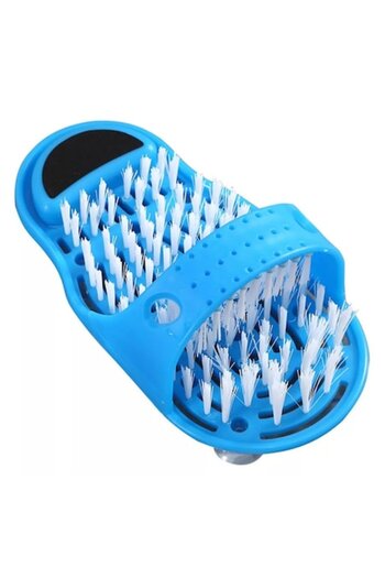 Bibilel Foot Scrubbing Slipper with Suction Cups, Pumice Stone, Blue, RBT-BBL8093