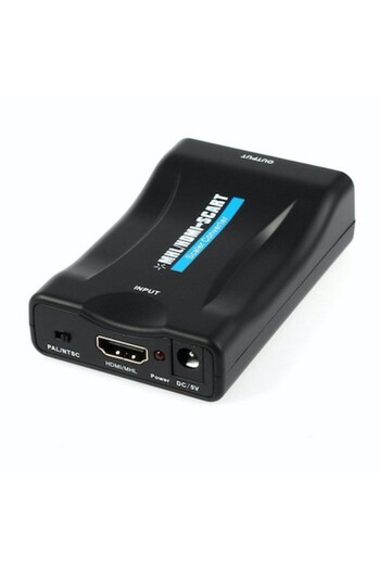 Bibilel Video Signal Converter SCART to HDMI with USB Cable to 2.1 DC, Black, AXT-BBL3835