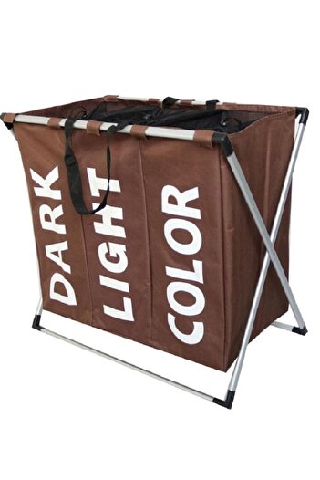 AGD Foldable Laundry Basket Brown 45x60centimeter