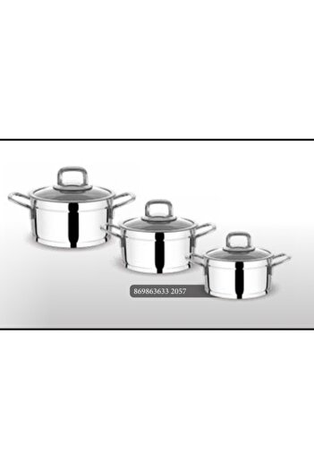 FMS Cylinder 6 Piece Steel Casserole Mini Pot Set Metal 5008