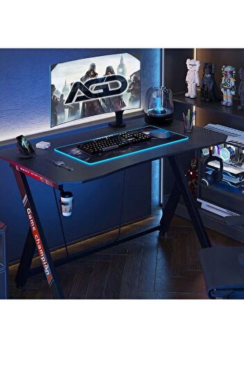 AGD Gaming Desk for Gamers Gift Idea PC Computer Desk Home Office Desk Workstation, Gaming Table wit