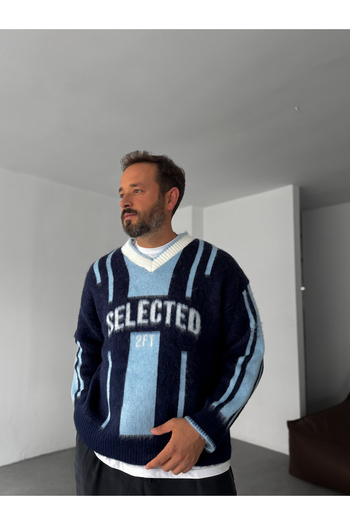 BYBASICMAN Light Blue Selected Knitwear Sweater Tw-1001