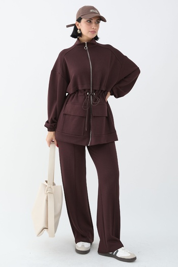 InStyle Double Pocket Brown Suit