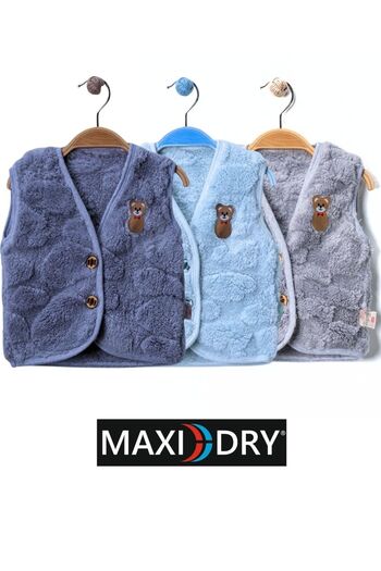 MAXI DRY 3 Pieces Baby Plush Vest, 6-24 Months