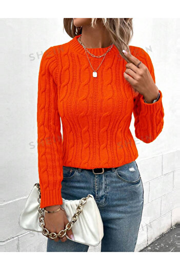 SHEIN sweater, orange
