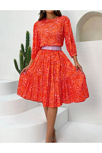 SHEIN midi dress, orange