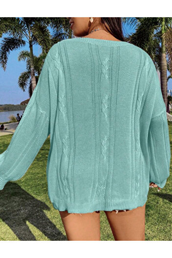 SHEIN Pulover Curve+, albastru