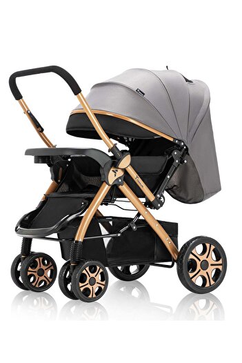TEKNUM Reversible Trip2 Stroller With Extra-wide Canopy - Grey