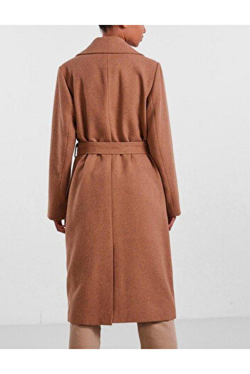 PIECES coat, brown