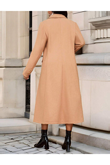 SHEIN Curve+ coat, brown