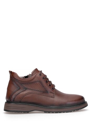 Ayakkabı Fuarı Elit 25Knbl5025 Men's Genuine Leather Flat Boots Brown