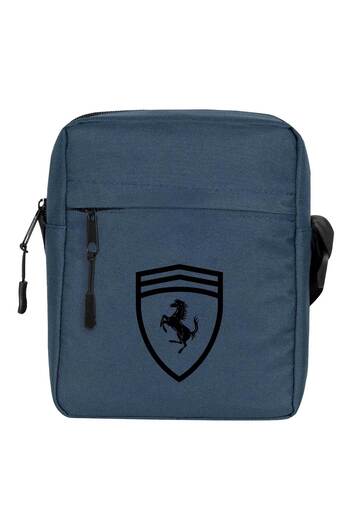 CrowsGate Ferari Logo Horse Shoulder Bag Navy Blue Color