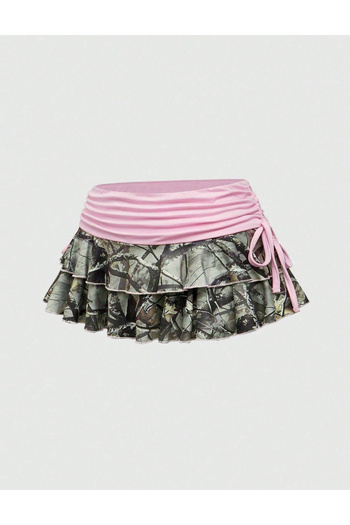 SHEIN Romwe by Pantalon Skirt, mixed colors