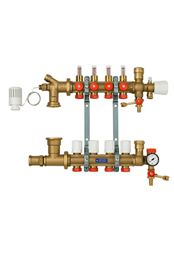 GIACOMINI Pre-assembled distributor set with R557FY012 flow meters, 12 circuits, covered 180 sq m