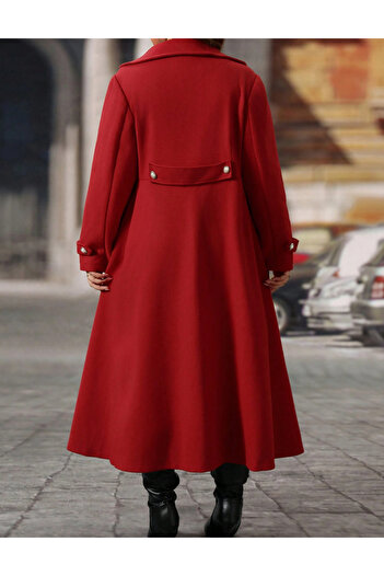 SHEIN Curve+ coat, red