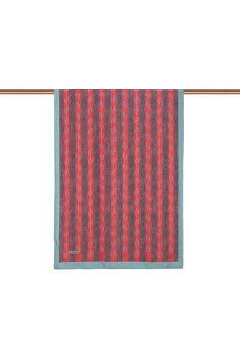 ipekevi Monogram Patterned Tensl Shawl 02891-Burgundy Gray