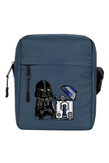 CrowsGate Darth Vader R2D2 Trashcan Shoulder Bag Navy Blue Color