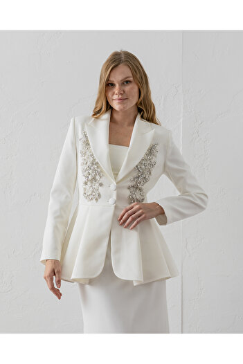 VUNTAL Hand Embroidered Volanli Blazer and Skirt Two-Piece Set