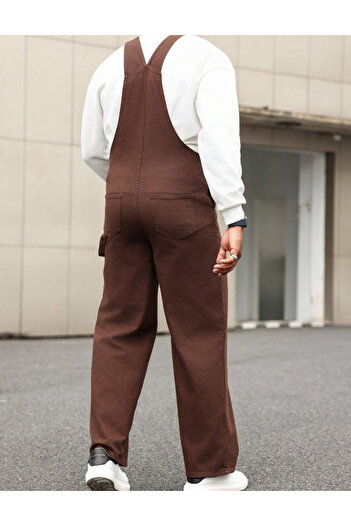 SHEIN MANFINITY denim jumpsuit, brown