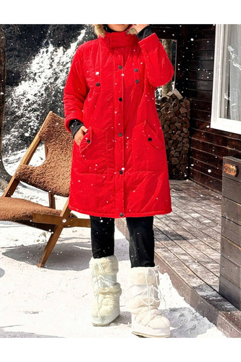 SHEIN Curve+ jacket, red