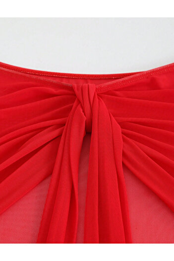 SHEIN beach skirt, red