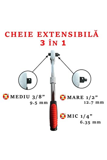 OEM Telescopic Ratchet Wrench 3 in 1, Extendable 30-45 cm