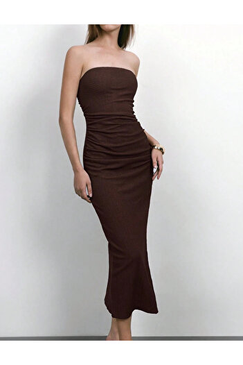SHEIN MAIJA midi dress, brown