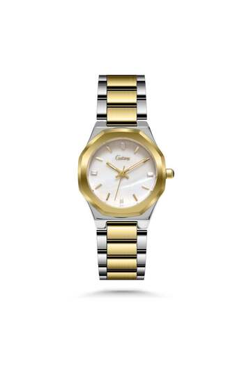 catera Women's steel watch in silver and gold color with white dial