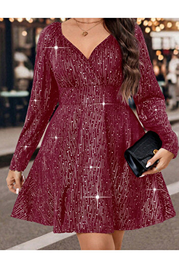 SHEIN Curve+ mini dress, cherry red