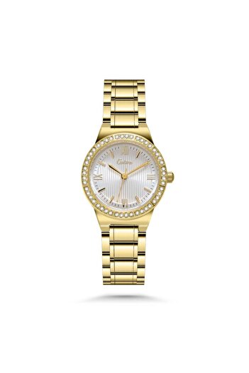 catera Women's Steel Watch in Gold Color with White Dial