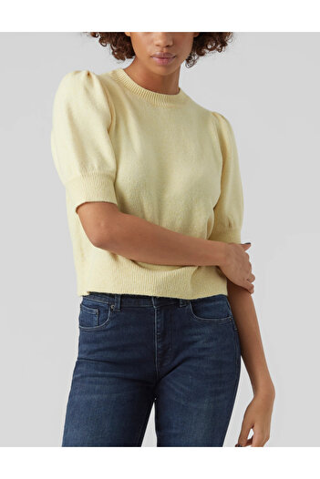 Vero Moda short-sleeved sweater, yellow