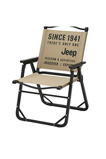 Jeep Outdoor Folding Camping Chair with Armrests – Portable Heavy Duty Canvas Seat for Patio & Travel