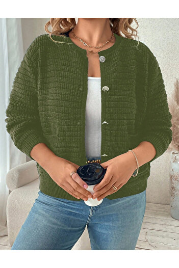SHEIN Curve+ cardigan, green