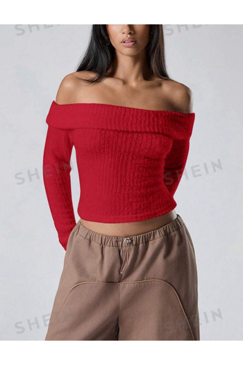 SHEIN sweater, red