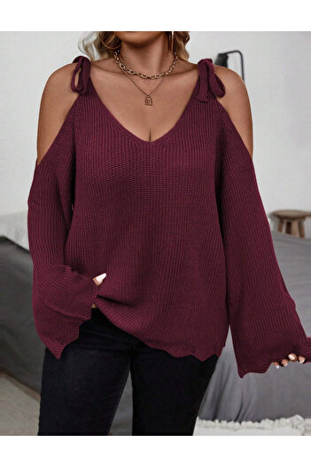 SHEIN Curve+ Sweater, Cherry