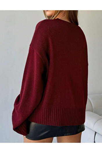 SHEIN sweater, cherry red