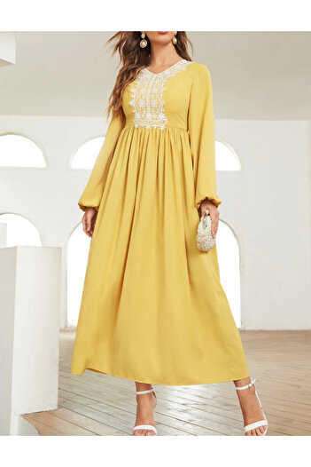 SHEIN midi dress, yellow