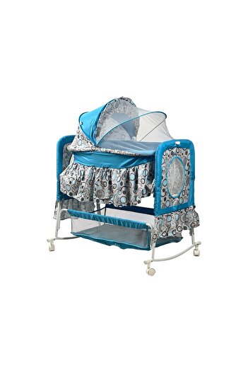 ALBADER 2-in-1 Baby Bed with Large Umbrella-Style Canopy, Mosquito Net, Convertible Toddler Bed For Sleep