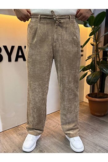 BYATA MENS STYLE Men's Baggy Velvet Trousers