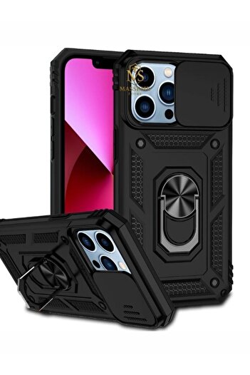 Massemr iPhone 16 Case with Tank Lens Ring Shockproof Premium Silicone Cover with Stand Protection