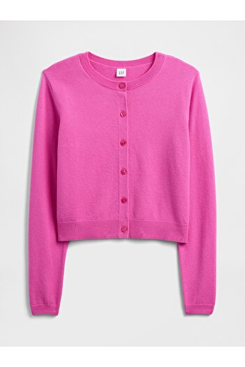 GAP Kadın Pembe Cashsoft Bisiklet Yaka Hırka