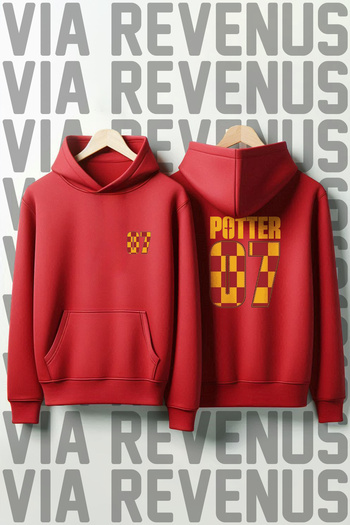 Vordevia Front and Back Printed Hooded Sweatshirt