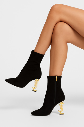 Beeyzi Gold Metal Heeled Stylish Women's Boots