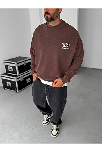 BYBASICMAN Coffee Note Printed Washable Sweatshirt Hm-0009