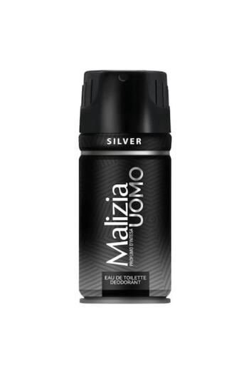 Malizia Set of 3 x Deodorant Perfume for Men, Uomo Silver, 150 ml