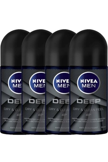 NIVEA Set of 4 men's roll-on antiperspirants, Nivea, 48h, traceless, 50 ml