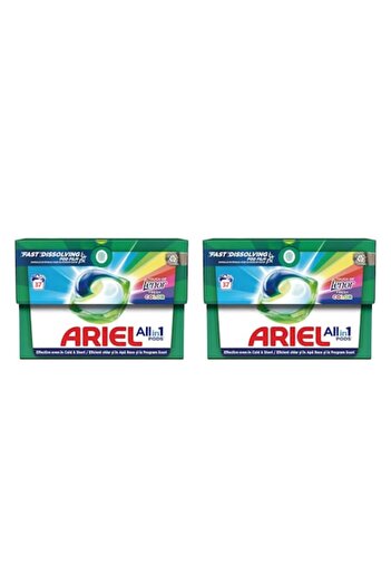 Ariel Set 2 x Detergent Capsule All in One PODS Touch of Lenor Color, Cold Boost, 37 Spalari