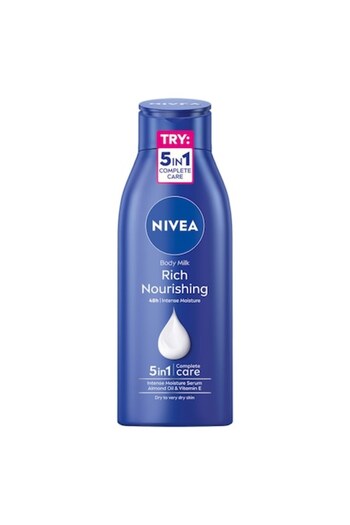 NIVEA Set 2 x Rich Nourishing Body Milk 5in1, Complete Care for Dry Skin, 400ml