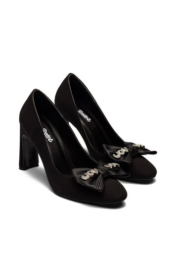 Dedos Platform High Heel Bow Buckle Women's Suede Evening Dress Shoes 3120